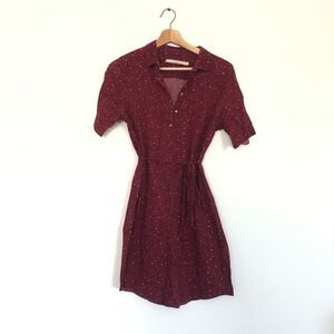 Acoté Chic Burgundy Shirt Dress